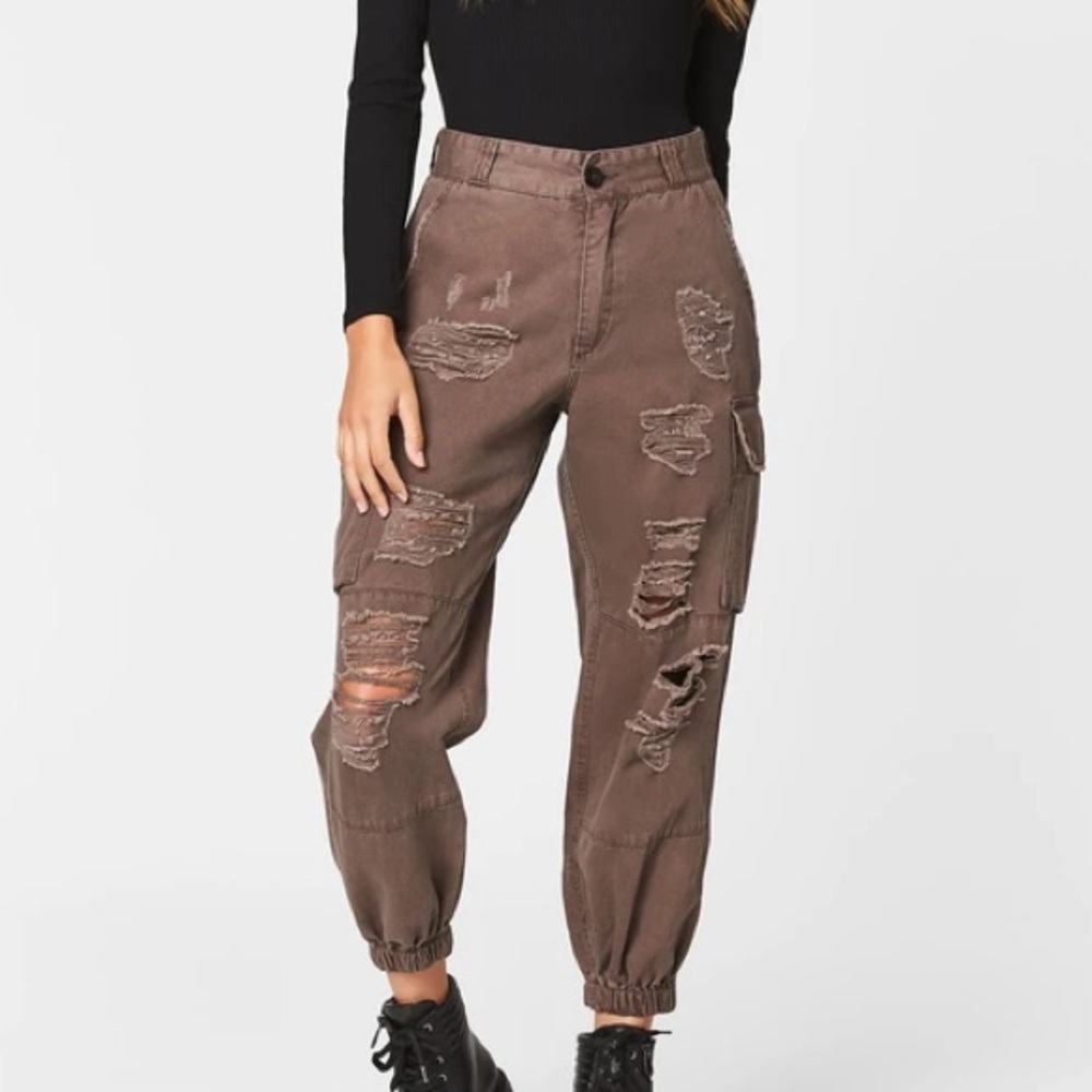 Carmar mink baggy torn cargo pants